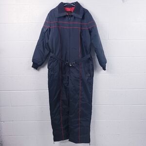 Vintage Yamaha Maxim Wear Snowmobile 1 Piece Coveralls‎ Black Red Mens Medium
